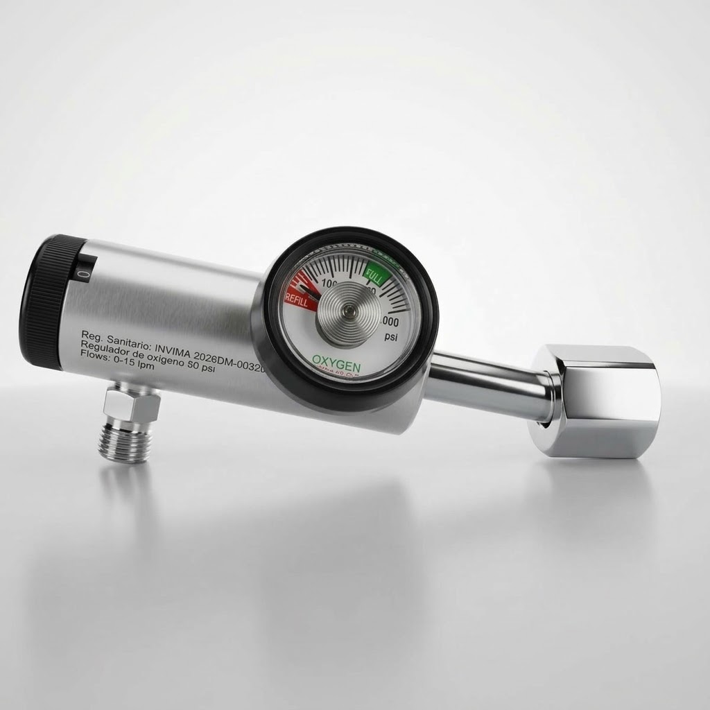 Regulador de oxígeno Oxylive CGA 540 de 0 a 15 LPM - Imagen 2